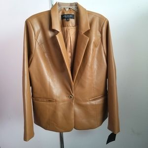 Marc New York Faux Leather One Button Jacket